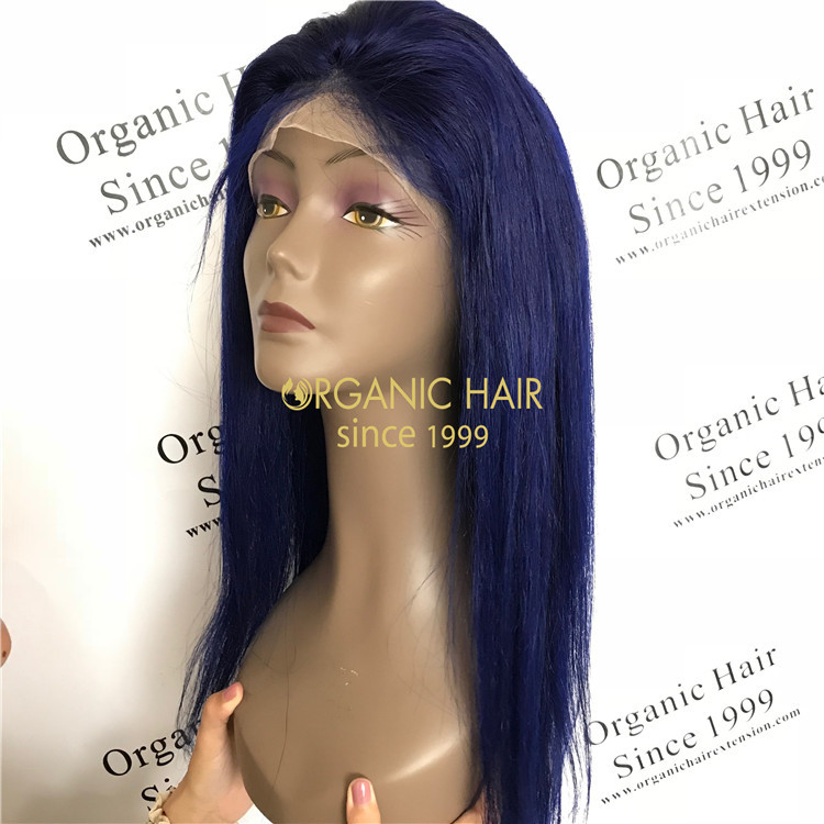 Cheap human virgin color full lace wig X64